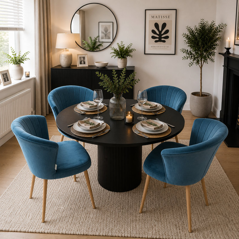 Siyana Upholstered Dining Chair, Blue