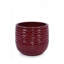 Ensemble de pot de fleurs en céramique émaillée faite à la main, 3 tailles, texture nervurée, pour plantes grasses et cactus, intérieur et extérieur, beige brunâtre-951496020