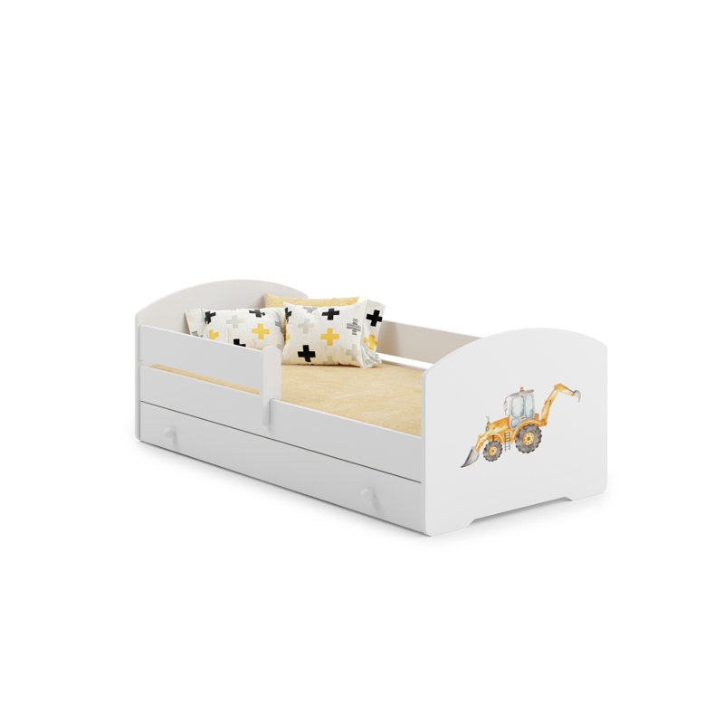 Children's bed Luk with drawer - Excavator, Cot Bed / Toddler (70 x 140cm)