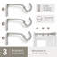 Tringle à rideaux simple réglable de luxe avec fleurons d'aspect cristal - Argent (50 à 82 pouces)-35540465