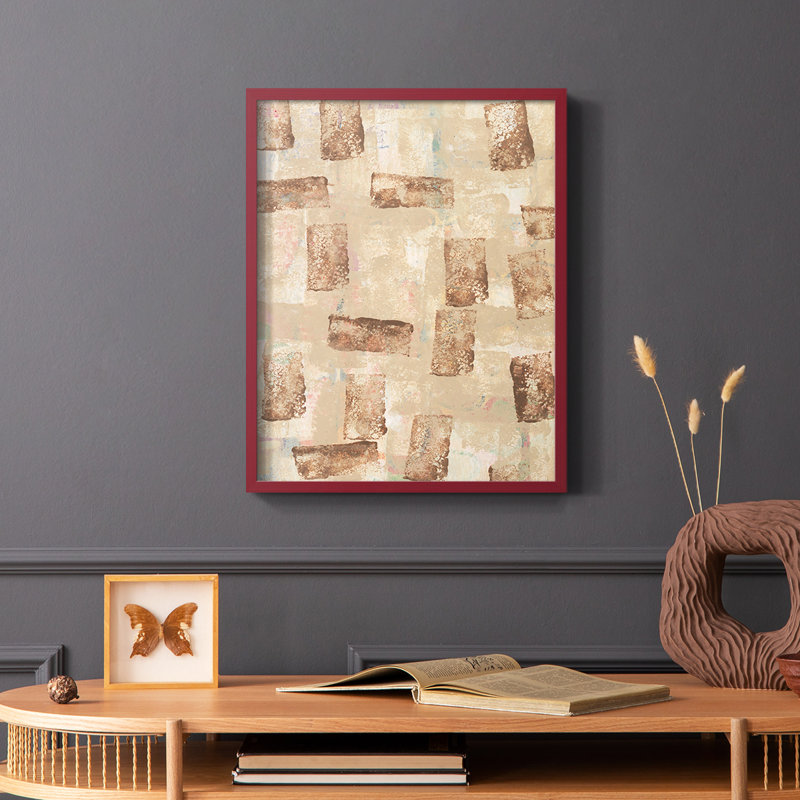 «Hiding Hues I», reproduction encadrée - bois massif, Rouge, H 10 po x l 8 po