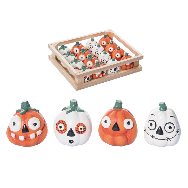 Ensemble de 16 citrouilles d'Halloween en résine de 6,1 po