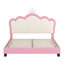 Lit princesse rembourré avec tête de lit couronne, lit plateforme avec tête de lit et pied de lit-2111324381-2111324382
