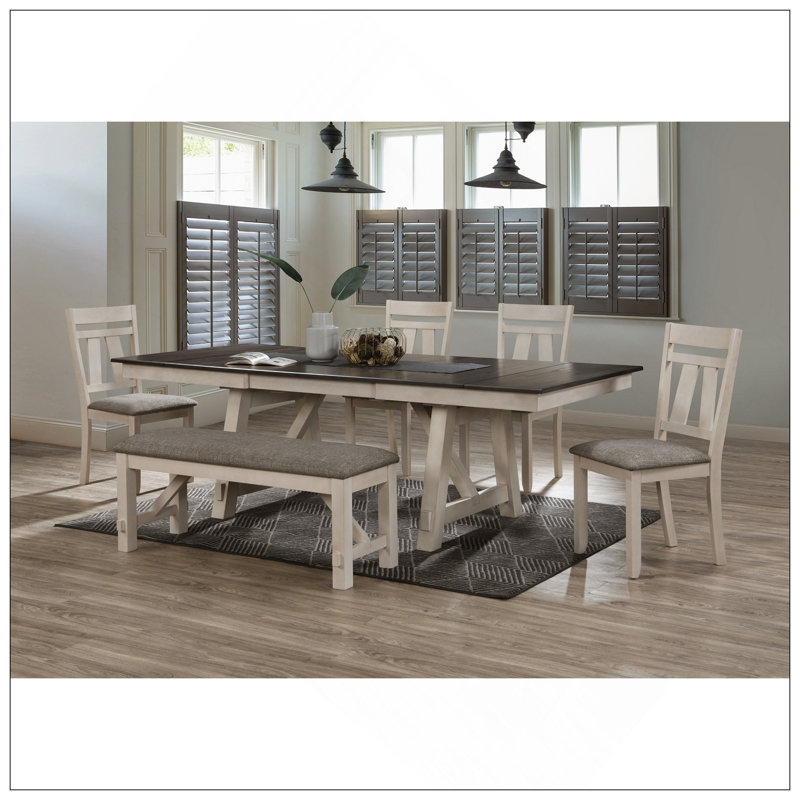 Table de salle à manger extensible de style maison de campagne 1Pc