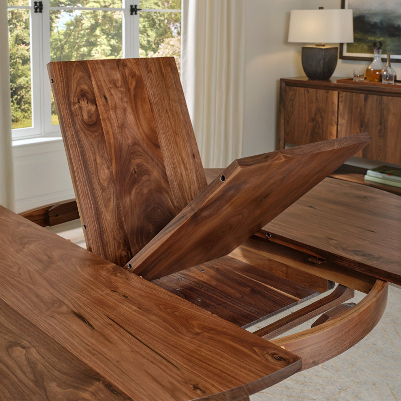 Saranac Round Walnut Wood Dining Table