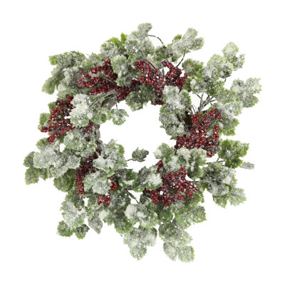 Couronne de plastique 14" snow ivy berry