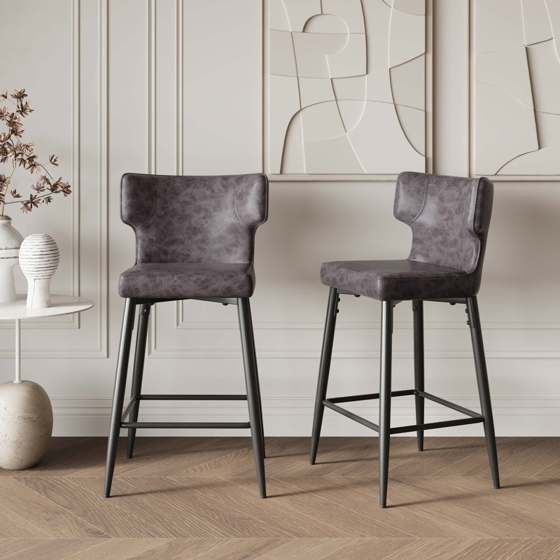Dejon Bar Stools Set of Two, Gray