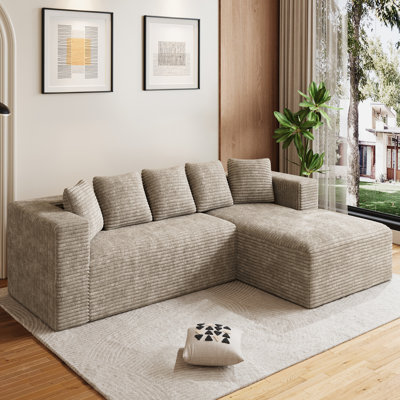 Canapé modulaire en velours côtelé 2 pièces 107 po Adame, sans assemblage requis Adame