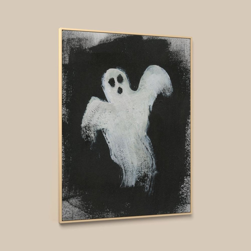 Ghost I par Nan - Graphisme sur toile, 48" H x 36" W, Cadre plat flottant, Bouleau