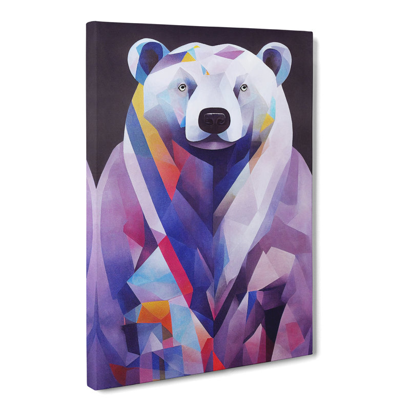 Colourful Polar Bear - Wrapped Canvas, 76cm H x 50cm W x 3cm D