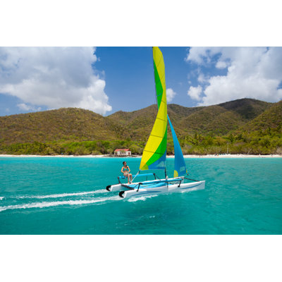 Woman Sailing a Catamaran by Cdwheatley