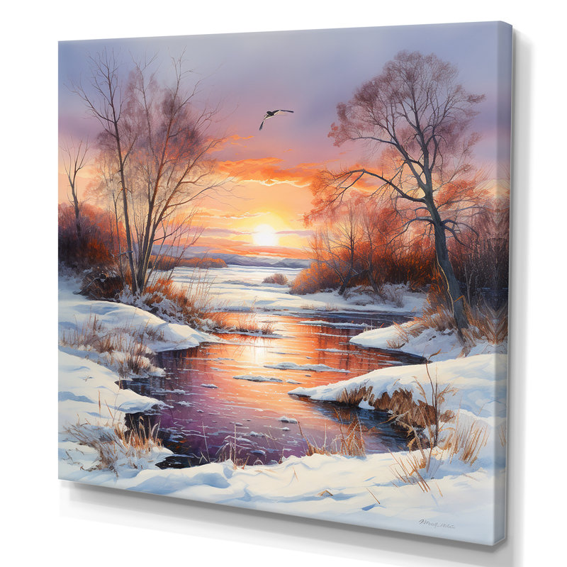 Charme du lever du soleil en hiver, Toile tendue, 30" H x 30" W