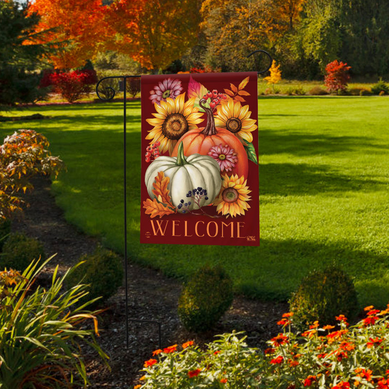 Drapeau de jardin d'automne floral