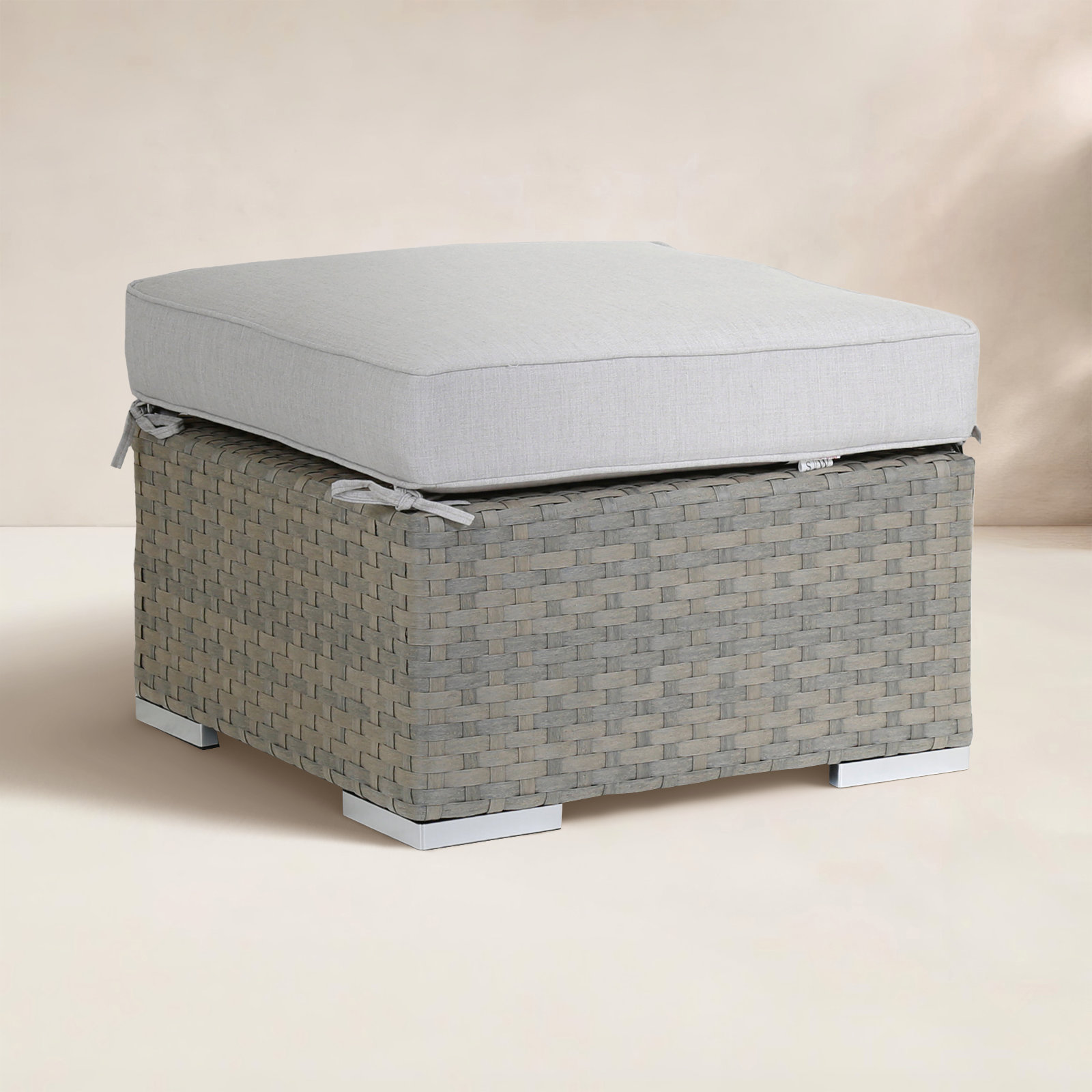 Majorca Sunbrella® Patio Ottoman, Cast Silver Sunbrella®