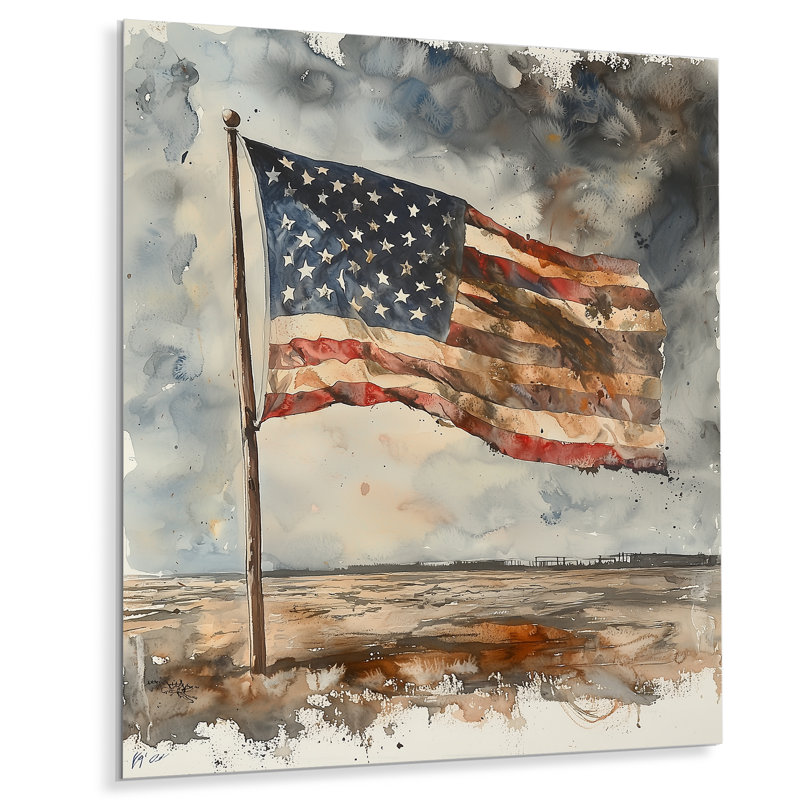 Liberty Flag of USA In 18S - USA, impression sur métal, H 40 po x l 30 po