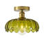 Plafonnier ajustable en forme de bol à 1 lampe en forme de bol vert