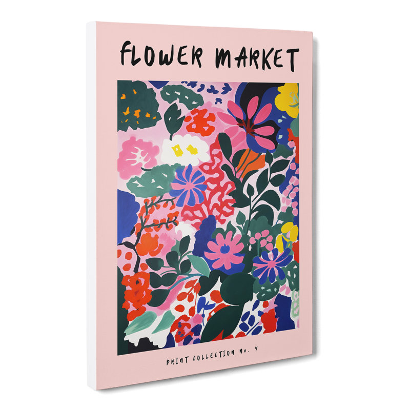 Pink Flower Market Exhibition No.4 - Wrapped Canvas, 91cm H x 60cm W x 3cm D