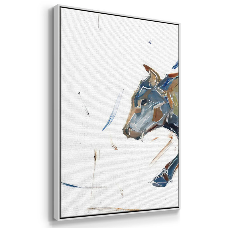 Modern Bull Study II - Toile encadrée multi-pièces, H 24 po x l 48 po x P 2 po, Blanc