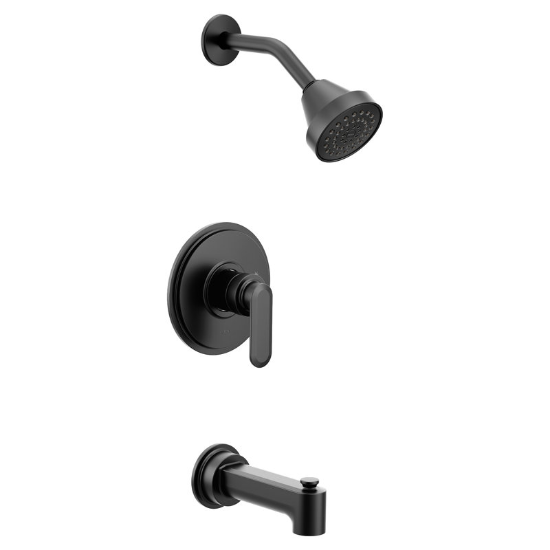 Ensemble de garniture de baignoire et douche Moen Greenfield M-Core Eco-Performance 2-Series, valve requise, Noir mat