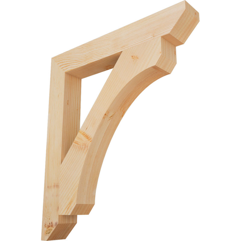 Support en bois / corbeau, Douglas (lisse), H 32 po x l 3,5 po x P 28 po