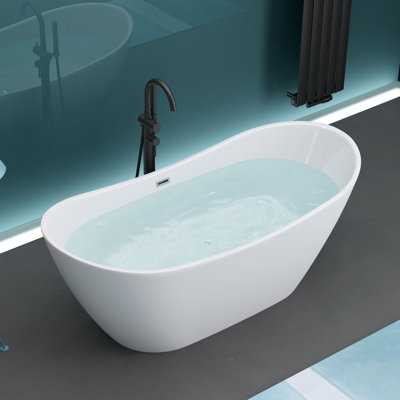 59'' x 30.7'' Freestanding Soaking Acrylic Bathtub