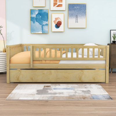 Clyda Daybed with Twin Trundle and Fence Guardrails