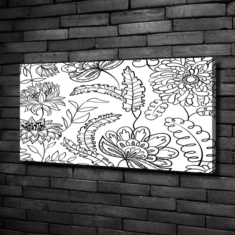 Floral Pattern - Print, Canvas, 50cm H x 100cm W x 2cm D