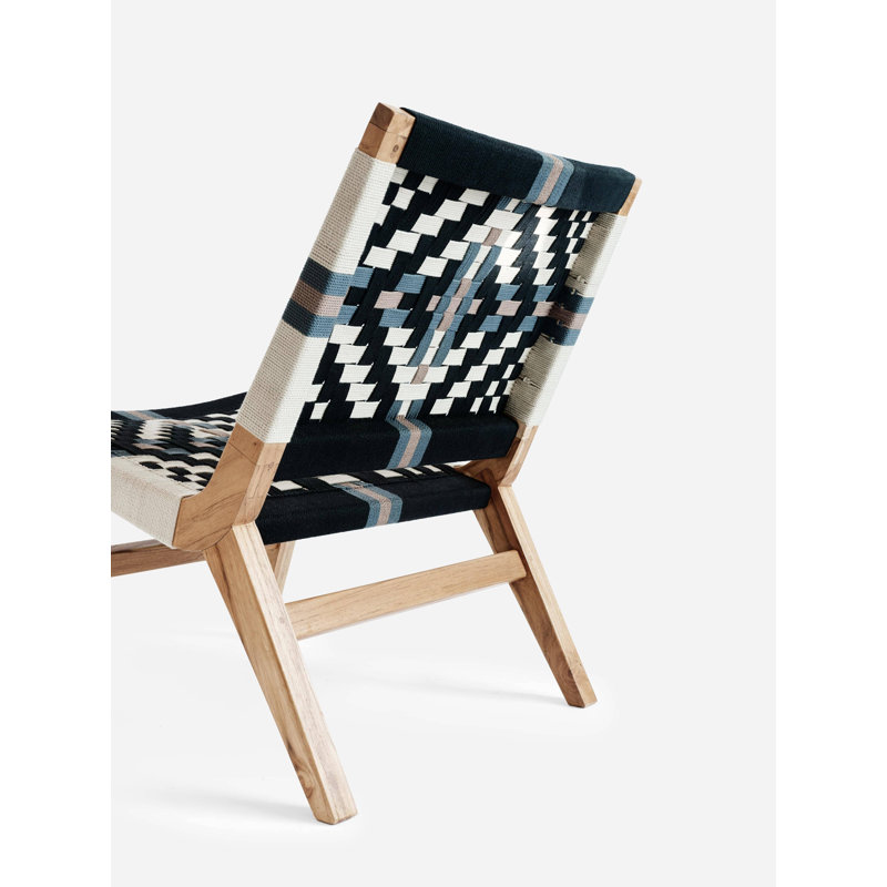 Casares Lounge Chair, Black/White Geometric, Natural