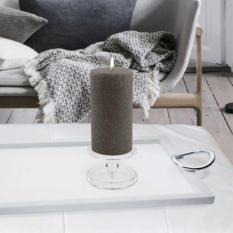 Timberline Unscented Pillar Candle, 6" H x 3" W x 3" D, Stone