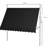 118" Deck Awning With Adjustable Legs And Protected Cover, For Porch, Window, Door, Black Retractable Sun Shade Awning, Protection Legs,