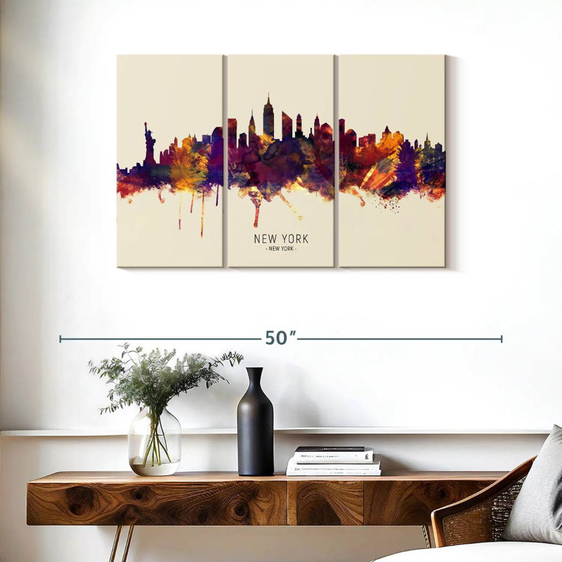 Skyline de Sireci, New York, H 24 po x l 38 po