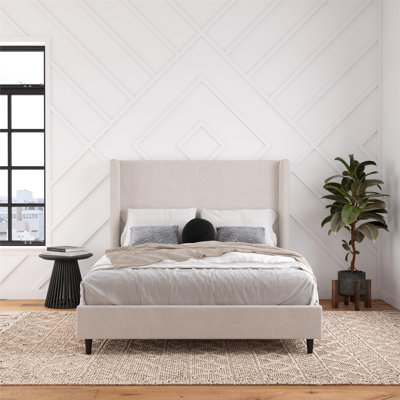 Ana Upholstered Wingback Bed