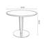 Blanc, cerisier, pierre frittée ronde argentée, bois massif et table de salle à manger en acier inoxydable-133347387-133347390
