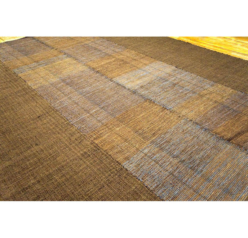 Tapis brun tissé à la main de style champêtre Fabuluos