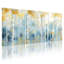 «Landscape & Nature Birch Trees Autumn Leaves Blue Sky», ensemble de 3 impressions sur toile-705423349
