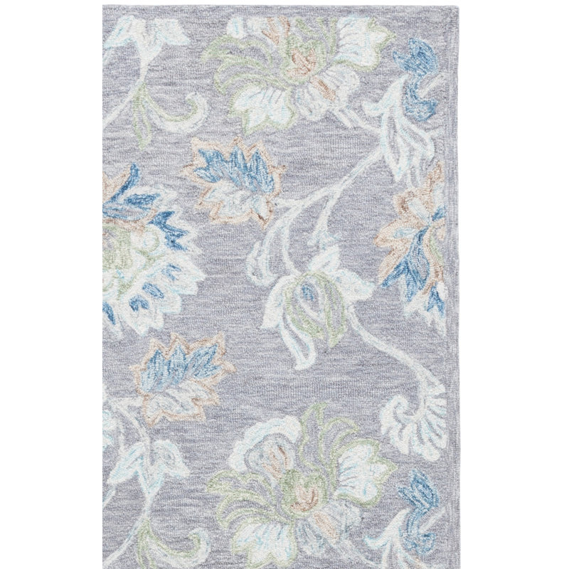Jardin Hand Tufted Wool;Cotton Floral Indoor Rug, 2'-3" X 8'-0" Runner