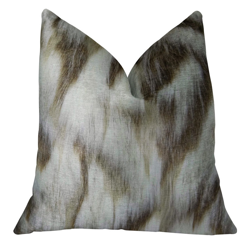 Coussin de luxe en renard fabriqué à la main Sassy Tibet, 12 po x 20 po, Coussin lombaire