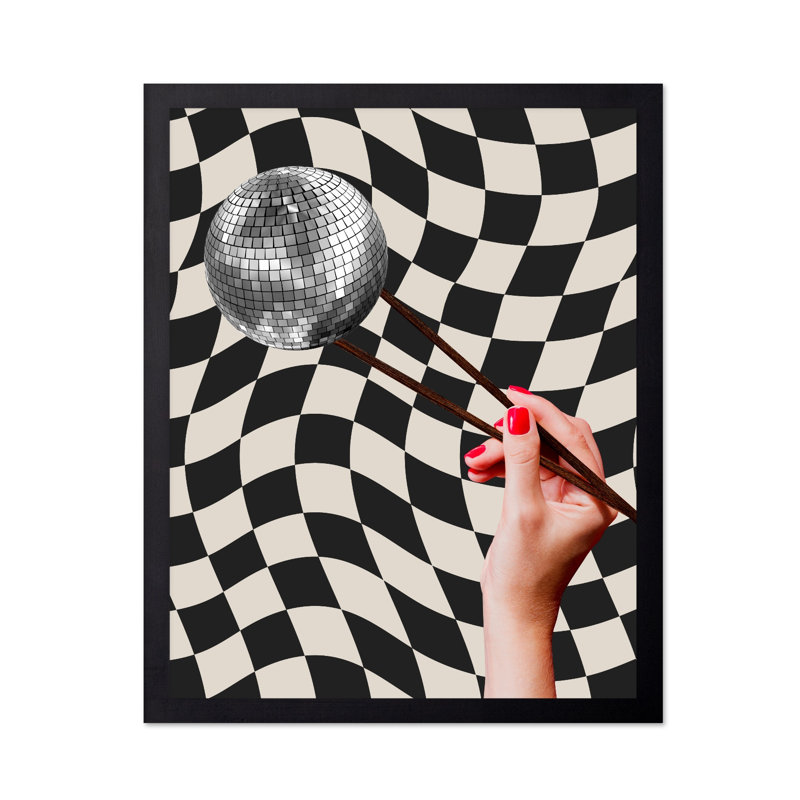 Boule disco, Black Framed, Poster, 08"H x 10"W
