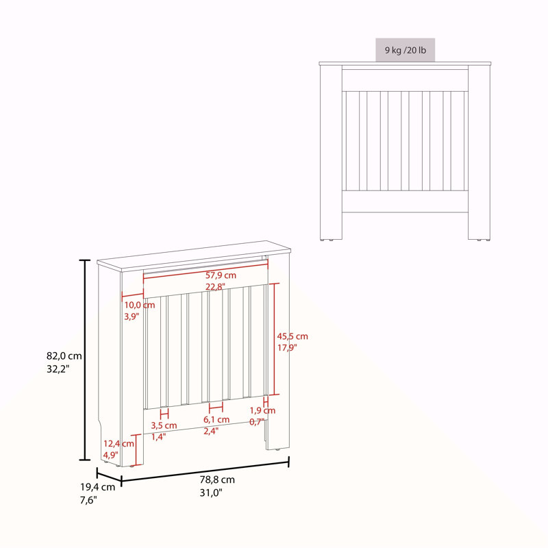 Couvercle de radiateur blanc avec rangement