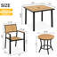 Ensemble repas d'extérieur en aluminium avec table de salle à manger, petite table d'appoint et chaises empilables Loddon-216608240-216608241