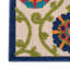 Tapis intérieur / extérieur à motif floral ivoire / bleu / vert Eaglin-217884860