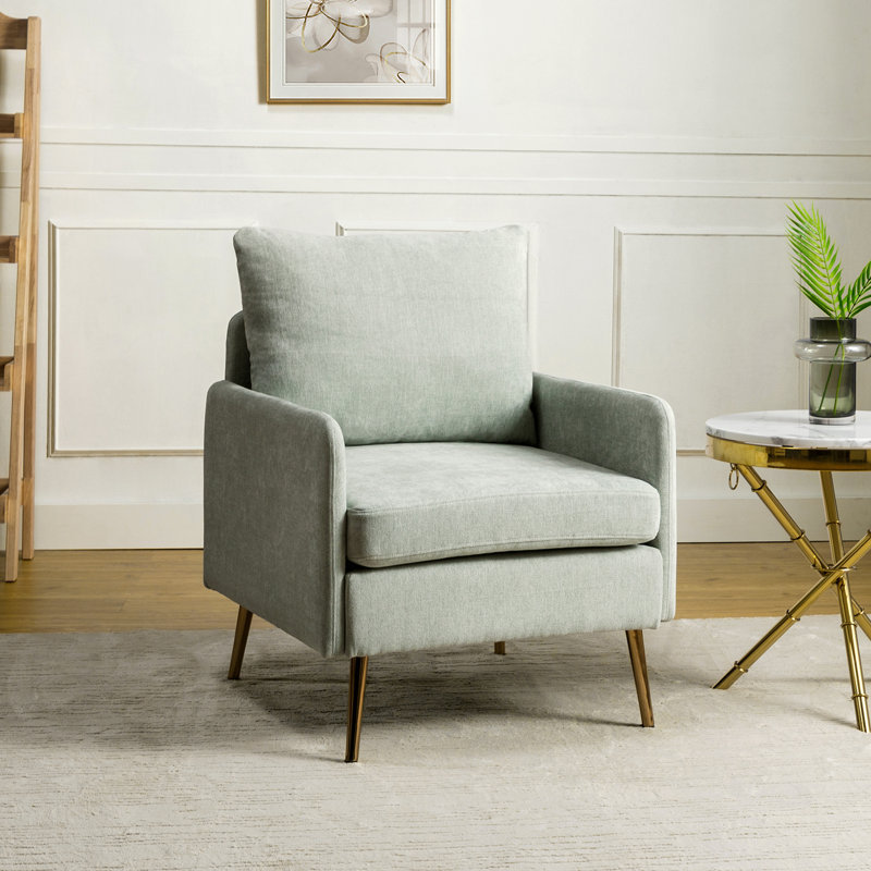 Fauteuil Werner avec dossier et coussin de siège amovibles, Polyester sauge