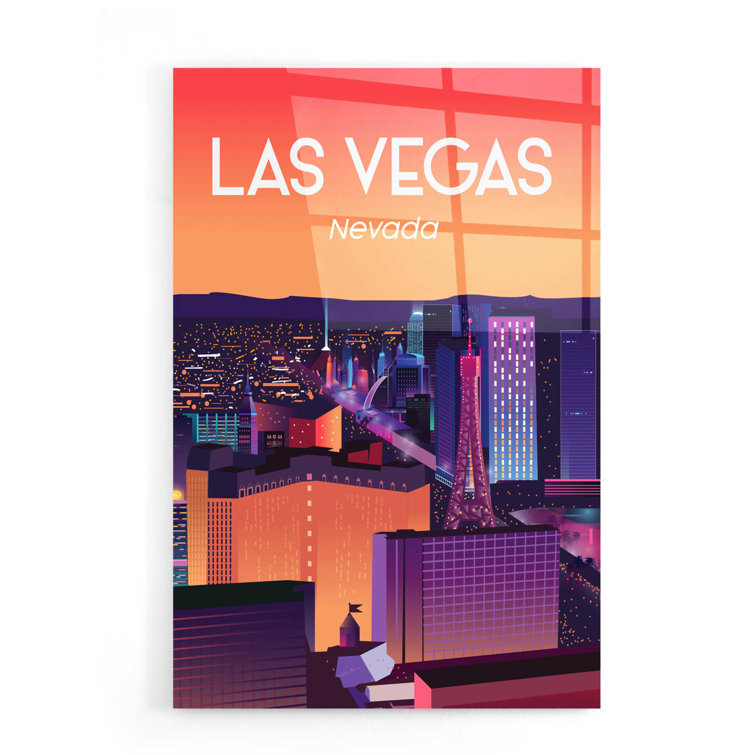 Trinx Las Vegas Modern Illustration US Cities Poster, Unframed