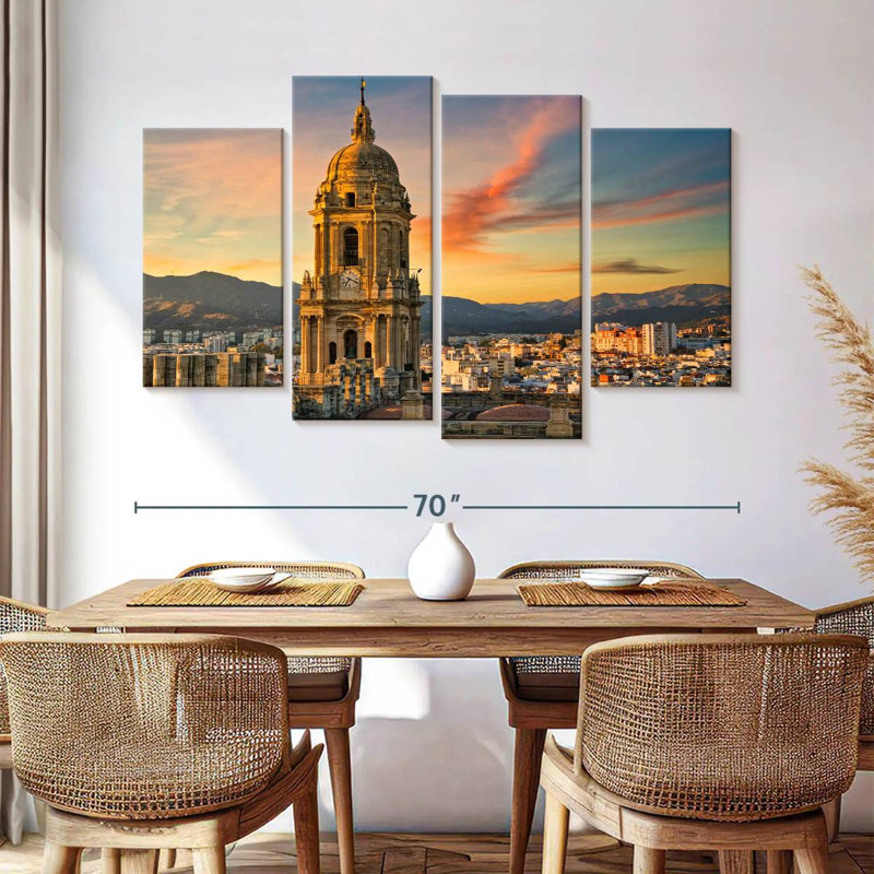 Nicci Malaga Cathedral And Cityscape, 42" H x 68" W