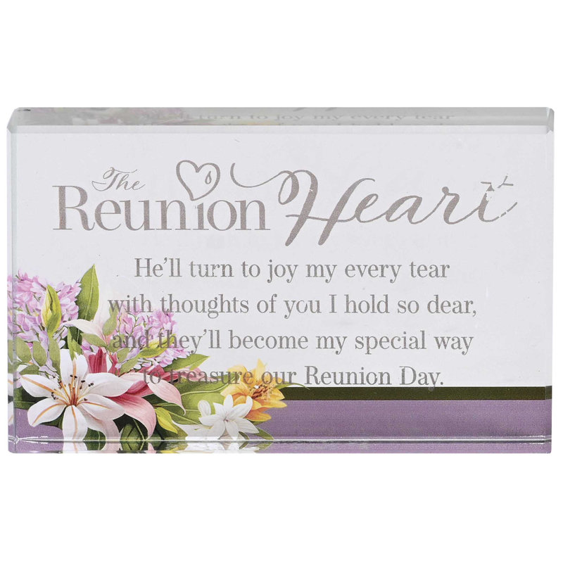 Tabletop Glass Plaque The Reunion Heart