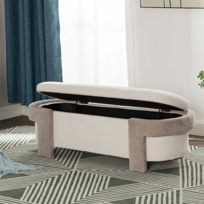 Raye Large Versatile Storage Ottoman Bench, Brown