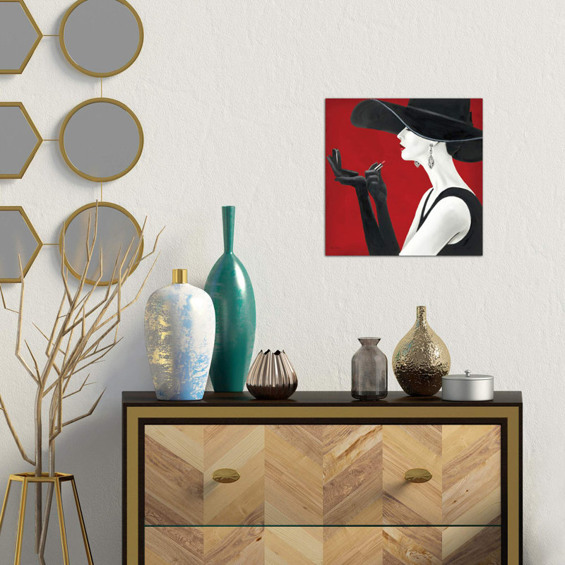 Haute Chapeau Rouge II by Marco Fabiano - Painting on Canvas, 66.04 cm H x 66.04 cm W x 3.175 cm D, No Frame