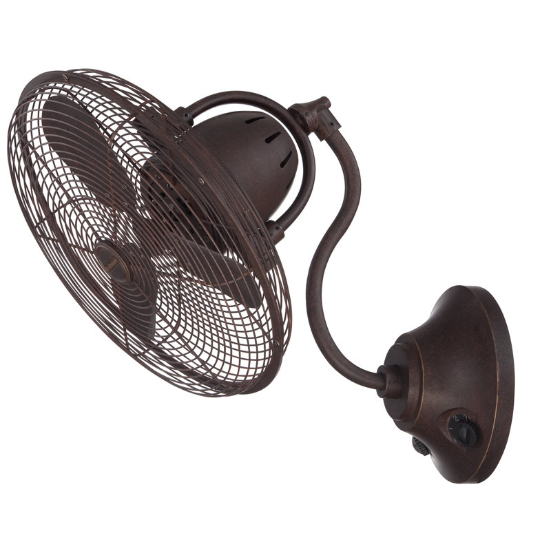 Bellows I Oscillating Wall Mounted Fan, Aged Bronze