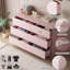 Commode double 6 tiroirs, commode 47,2 po, commode de chambre moderne pour placard et salon, rose-988003330