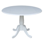 Hesston Drop Leaf Solid Wood Pedestal Dining Table